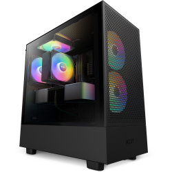 Gabinete NZXT H5 Flow RGB, Midi-Tower, ATX/Micro-ATX/Mini-ITX, USB 3.0, sin Fuente, 4 Ventiladores Instalados, Negro  