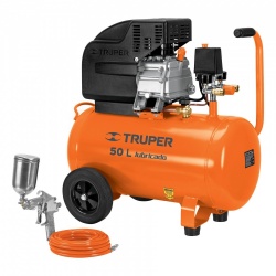 Truper Compresor de Aire Horizontal COMP-KIT50, 50L, 3.5HP, 127V, con Pistola y Manguera 