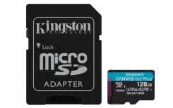 Memoria Flash Kingston Canvas Go! Plus, 128GB MicroSDXC UHS-I Clase 10, con Adaptador 