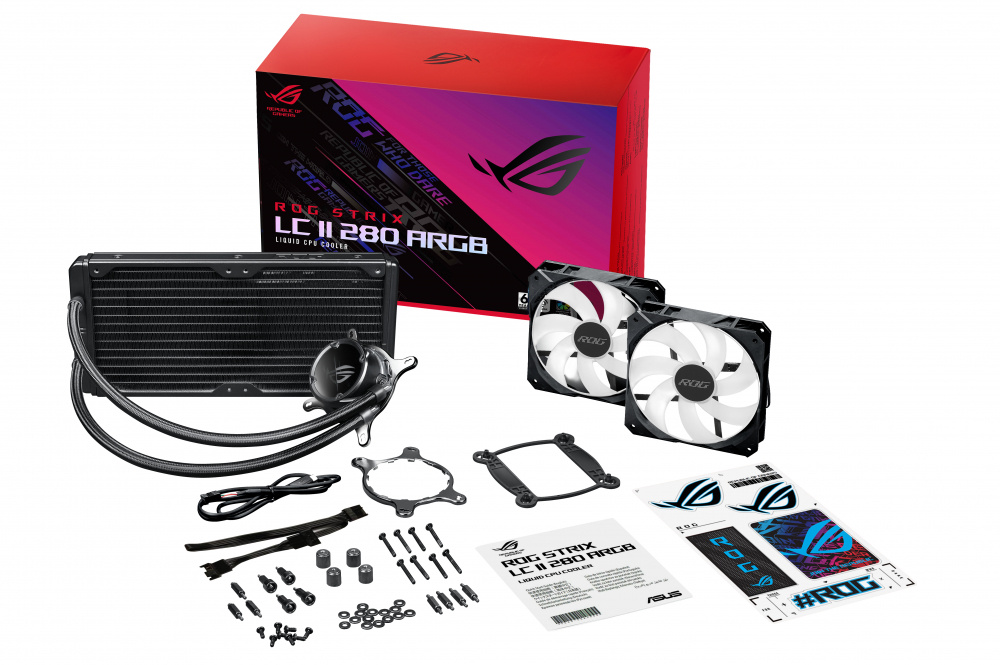 ASUS ROG STRIX LC II 280 ARGB Enfriamiento Líquido para CPU, 2x 140mm, hasta 2100RPM, Negro 