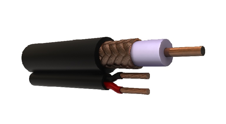 Viakon Bobina de Cable Coaxial RG59 Siamés, 305 Metros, Negro, 90% de Cobertura