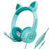 HyperGear Audífonos Gamer para Niños Kombat Kitty, Alámbrico, 1.8 Metros, 3.5mm, Turquesa  1